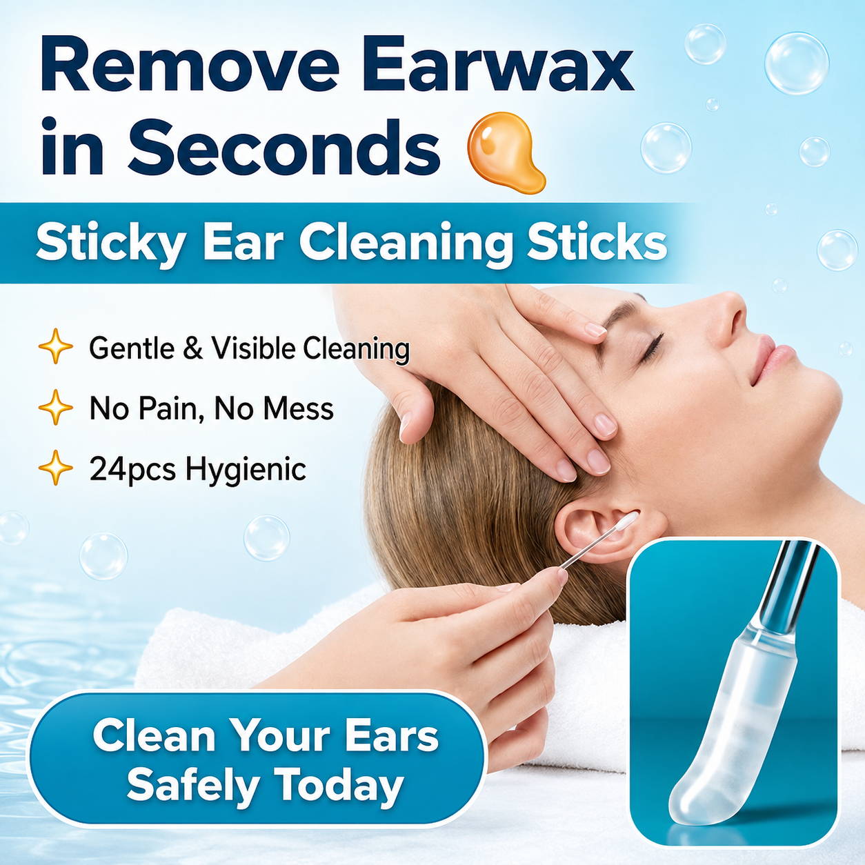🔥Last Day-Buy 1 Get 1 Free🔥Sticky Ear Cleaning Sticks