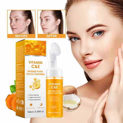🔥Last Day-Buy 1 Get 1 Free🔥Turmeric + Kojic Acid Foaming Facial Cleanser with Silicone Brush