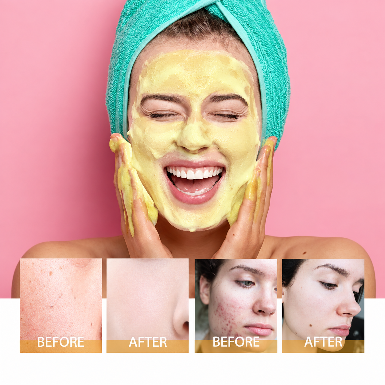 🔥Last Day-Buy 1 Get 1 Free🔥Turmeric + Kojic Acid Foaming Facial Cleanser with Silicone Brush