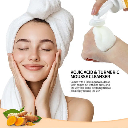 🔥Last Day-Buy 1 Get 1 Free🔥Turmeric + Kojic Acid Foaming Facial Cleanser with Silicone Brush